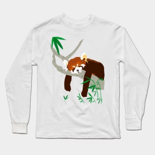 Snoozing Red Panda Long Sleeve T-Shirt